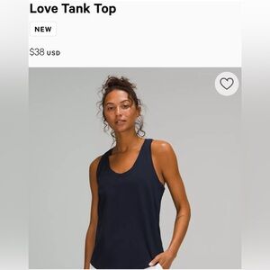 Lululemon Love Tank. Size 10. Black.